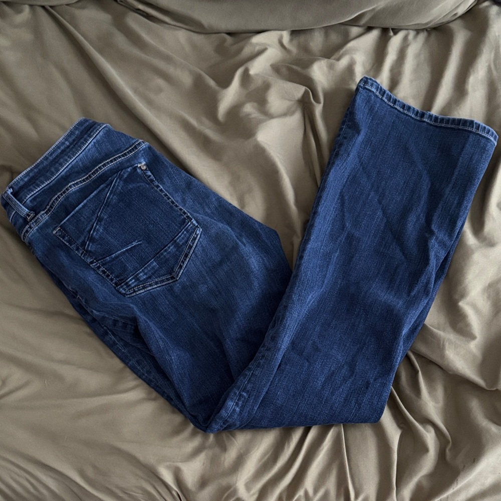 BKE Women's Boot Cut Jeans - Dark Blue